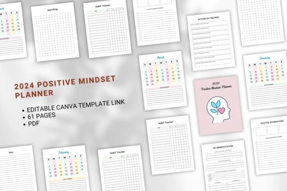 2024 Positive Mindset Planner: Transform Your Life with Daily Inspiration and Focus