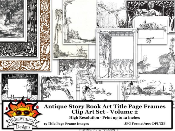 Antique Story Book Title Page Frames V2: A Treasure for Creators