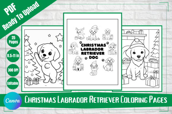 Christmas Labrador Coloring Pages