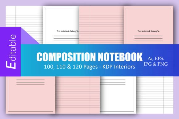 Composition Notebook Wide Ruled Editable