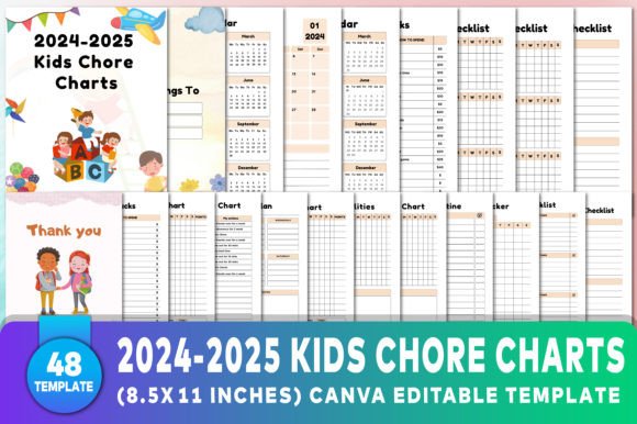 Editable 2024-2025 Kids Chore Charts: A Must-Have for Organized Family Life