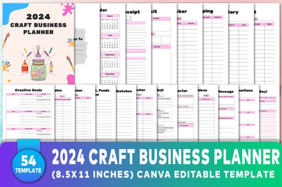 Editable 2024 Craft Business Planner for Creative Entrepreneurs