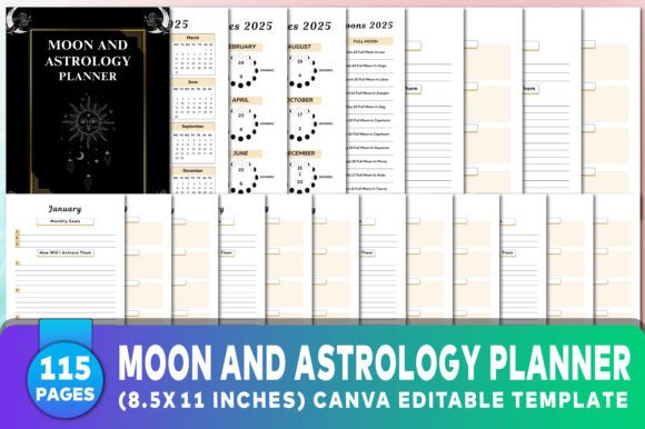 Editable Moon and Astrology Planner: A Versatile Tool for Mindful Living