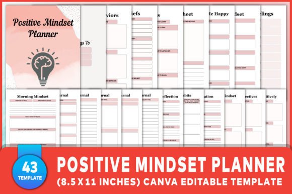 Unlock Your Positive Mindset with the Editable Positive Mindset Planner